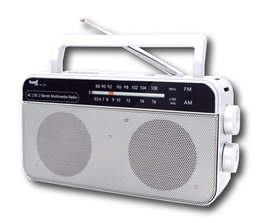 SAMI Radio AC/DC avec 2 bandes, Bluetooth, USB et MicroSD rechargeable