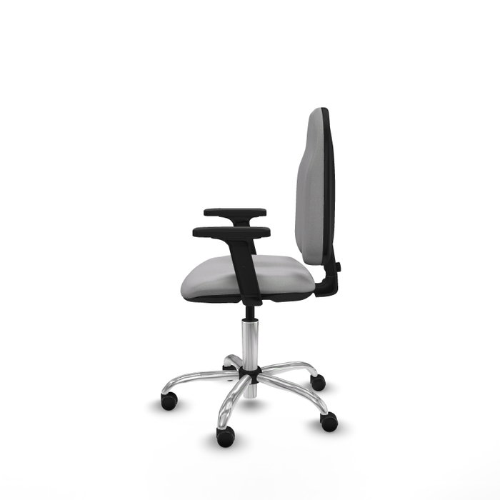 PIQUERAS Y CRESPO Chaise de bureau Algarra, tissu gris clair, base chromée