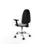 PIQUERAS Y CRESPO Chaise de bureau Algarra, tissu gris clair, base chromée
