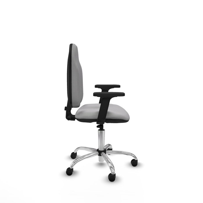 PIQUERAS Y CRESPO Chaise de bureau Algarra, tissu gris clair, base chromée