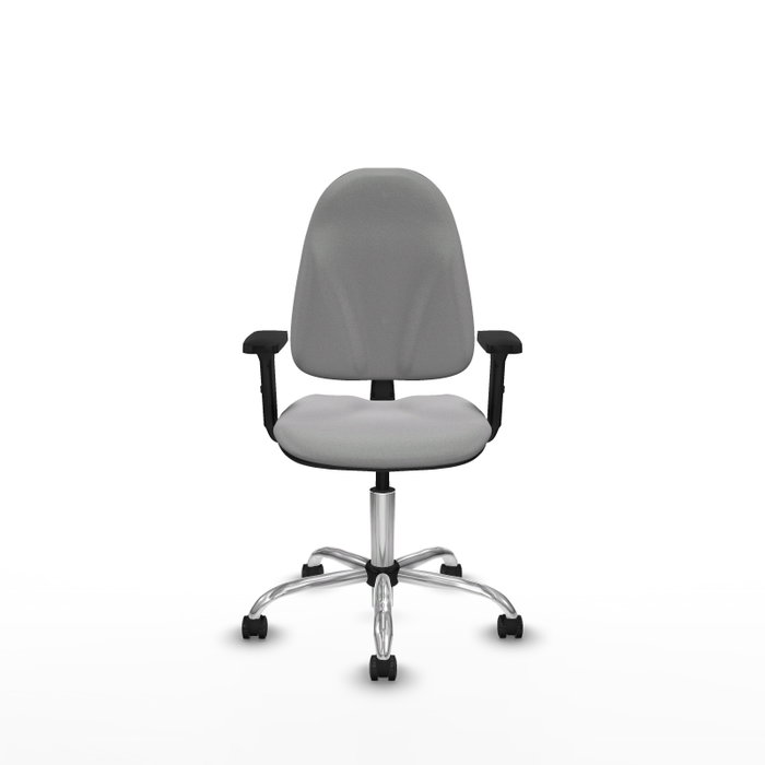 PIQUERAS Y CRESPO Chaise de bureau Algarra, tissu gris clair, base chromée