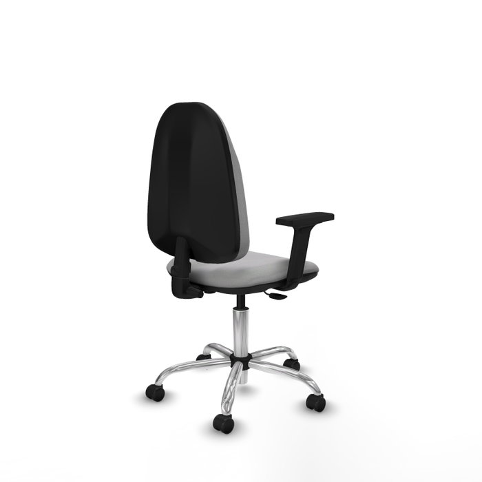 PIQUERAS Y CRESPO Chaise de bureau Algarra, tissu gris clair, base chromée