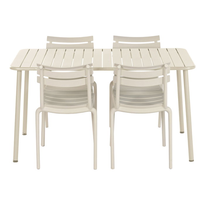 Ensemble Table + 4 Chaises Home ESPRIT Crème 140 x 70 x 75 cm Ensemble Table + 4 Chaises Home ESPRIT Crème 140 x 70 x 75 cm