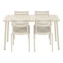 Ensemble Table + 4 Chaises Home ESPRIT Crème 140 x 70 x 75 cm