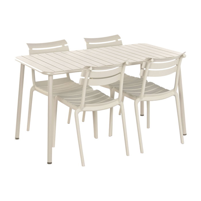 Ensemble Table + 4 Chaises Home ESPRIT Crème 140 x 70 x 75 cm Ensemble Table + 4 Chaises Home ESPRIT Crème 140 x 70 x 75 cm