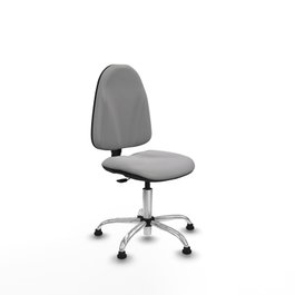 PIQUERAS Y CRESPO Chaise de bureau Algarra, tissu gris clair, mécanisme contact permanent, base chromée
