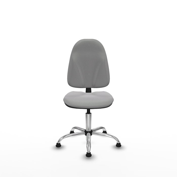 PIQUERAS Y CRESPO Chaise de bureau Algarra, tissu gris clair, mécanisme contact permanent, base chromée