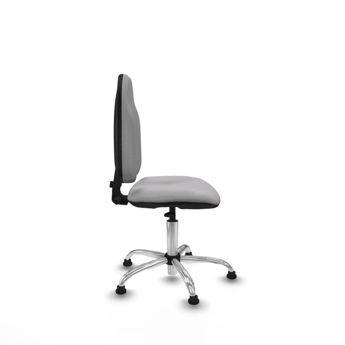 PIQUERAS Y CRESPO Chaise de bureau Algarra, tissu gris clair, mécanisme contact permanent, base chromée