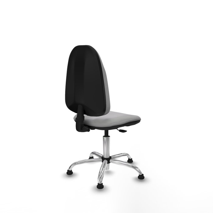 PIQUERAS Y CRESPO Chaise de bureau Algarra, tissu gris clair, mécanisme contact permanent, base chromée