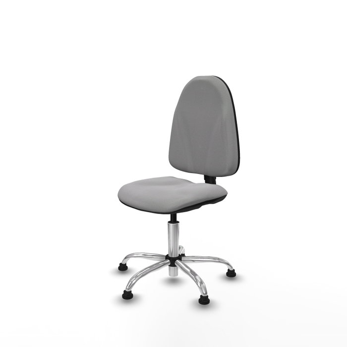 PIQUERAS Y CRESPO Chaise de bureau Algarra, tissu gris clair, mécanisme contact permanent, base chromée