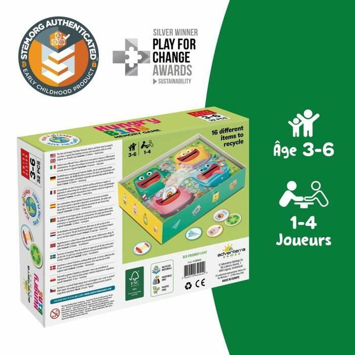 Adventerra Hungry Bins - Jeu de tri sélectif éducatif