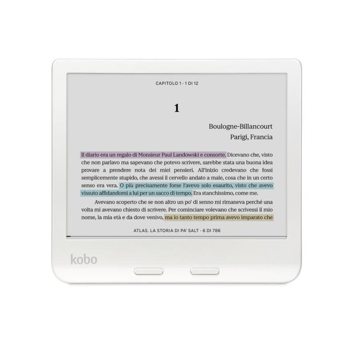 Kobo N428-KU-WH-K-CK Libra Colour Liseuse électronique 7" écran couleur, Bluetooth, USB-C, blanc