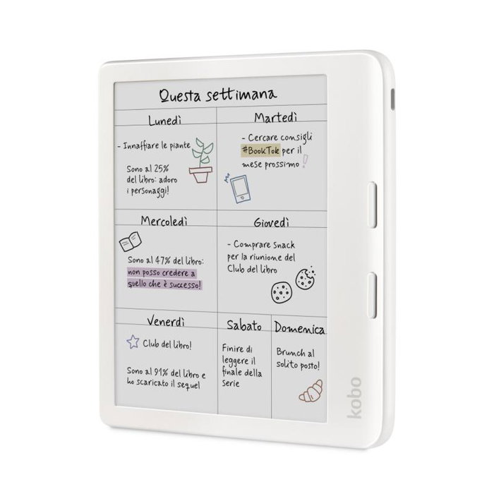 Kobo N428-KU-WH-K-CK Libra Colour Liseuse électronique 7" écran couleur, Bluetooth, USB-C, blanc