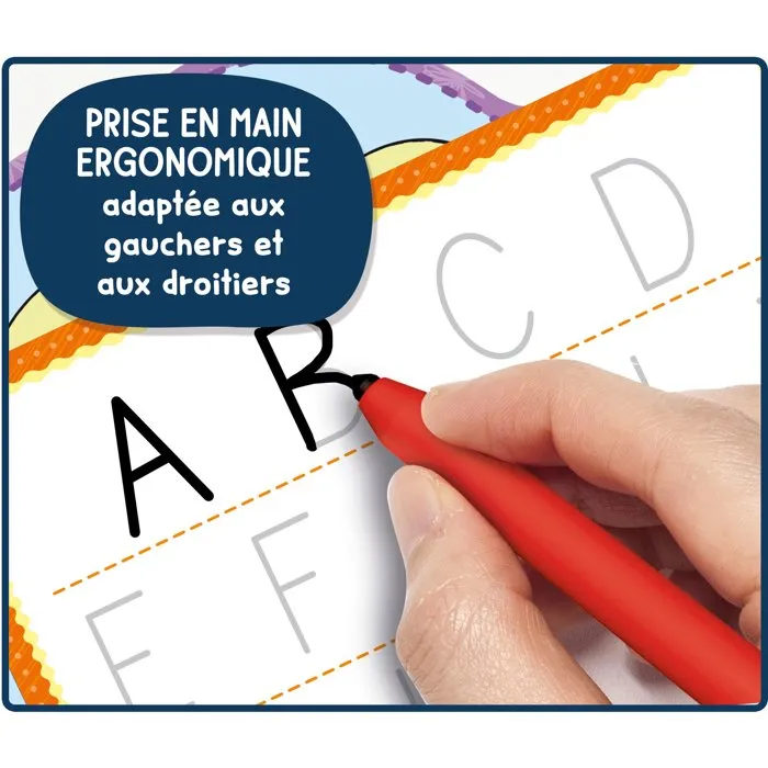 Liscianigiochi Stylo Ergonomique Montessori Pen + Fiches - Jeu Éducatif Premiers Mots pour Apprentissage et Bonne Prise en Main - À Partir de 3 Ans