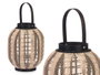 GIFTDECOR Lot de 2 Lanternes Porte-Bougies avec Anse Ovale Beige et Noir