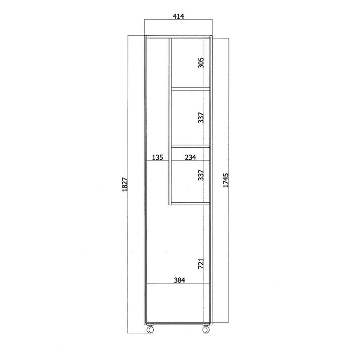 Armoire à balai Alexandra House Living Blanc Bois MDP 42 x 183 x 41 cm 1 porte Réversible Avec des roues Armoire à balai Alexandra House Living Blanc Bois MDP 42 x 183 x 41 cm 1 porte Réversible Avec des roues