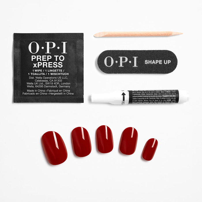 OPI xPRESS/ON Ongles Artificiels Iconic Shades #Big Apple Red - 30 unités