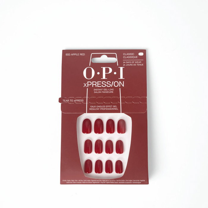 OPI xPRESS/ON Ongles Artificiels Big Apple Red, 30 unités
