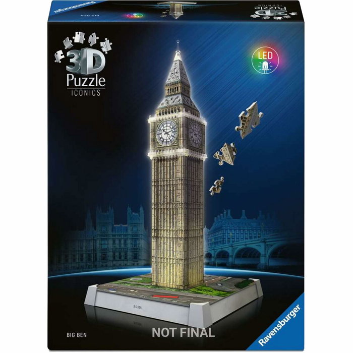 Ravensburger Puzzle 3D Big Ben avec Lumière LED, 216 pièces