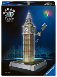 Ravensburger Puzzle 3D Big Ben avec Lumière LED, 216 pièces
