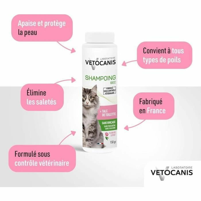 Vetocanis Shampoing sec pour Chat 150g