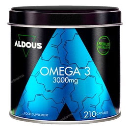 ALDOUS BIO Oméga 3 Huile de Poisson 3000 mg 210 Capsules Molles