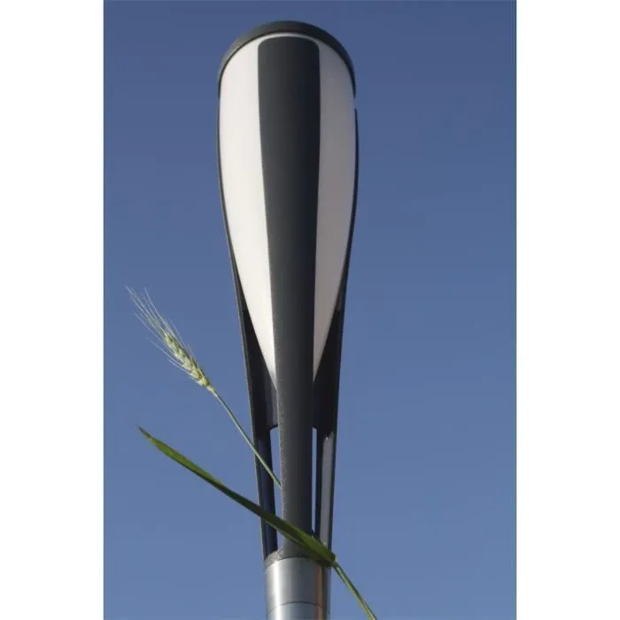 Epi Lampe solaire extérieure en bois et métal de grande taille, blanc