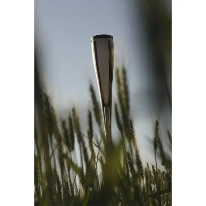 Epi Lampe solaire extérieure en bois et métal de grande taille, blanc