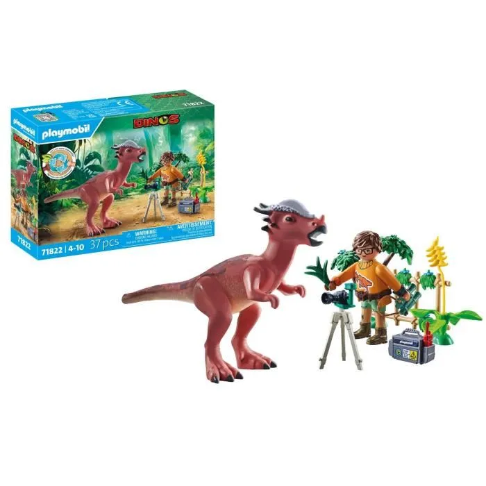 PLAYMOBIL 71822 Figurine Stygimoloch, chercheur et accessoires, Dinos, 37 pièces, jouet éducatif à partir de 4 ans