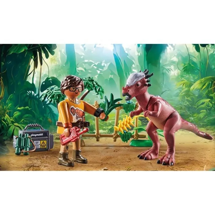 PLAYMOBIL 71822 Figurine Stygimoloch, chercheur et accessoires, Dinos, 37 pièces, jouet éducatif à partir de 4 ans