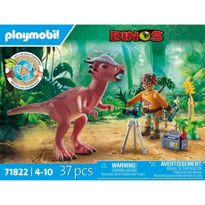 PLAYMOBIL 71822 Figurine Stygimoloch, chercheur et accessoires, Dinos, 37 pièces, jouet éducatif à partir de 4 ans