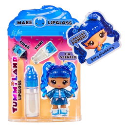 MGA Yummiland Lipgloss Rory Myrtille - Labial brillant parfumé à créer - Poupée articulée et gommeuse - Jouet pour enfants +4 ans