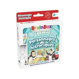 BrainBox Jeu de Cartes Poche - Personnages Historiques : Jeu de Mémoire et d'Observation Éducatif pour Enfants à Partir de 8 Ans