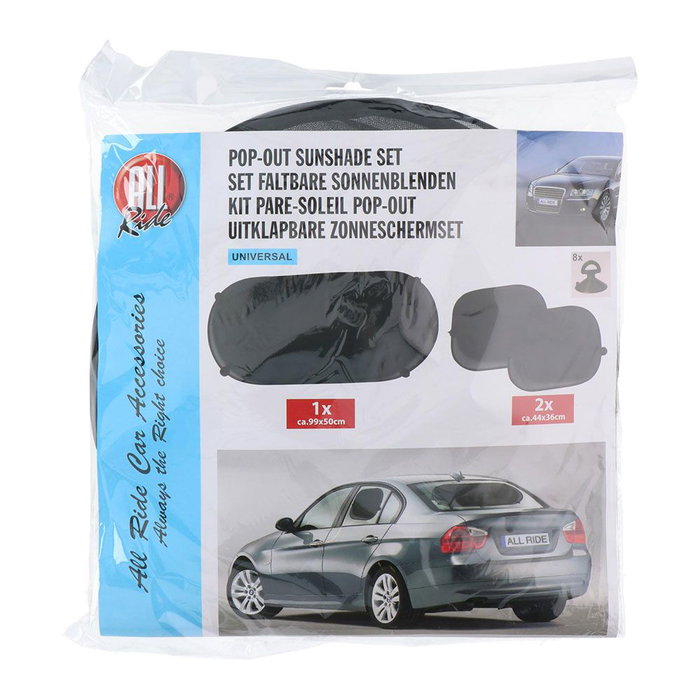 All Ride Pack Parasol Pop-out de voiture noir 99x50cm + 2x44x36cm pour voiture autocaravane caravane All Ride Pack Parasol Pop-out de voiture noir 99x50cm + 2x44x36cm pour voiture autocaravane caravane