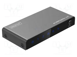 DIGITUS Multiprise HDMI 2.0 noire avec entrée USB B micro