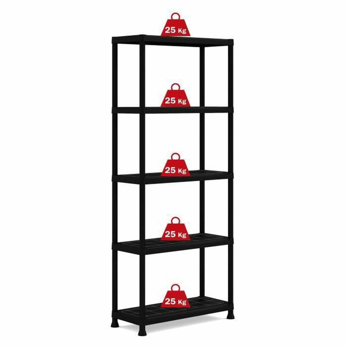 Keter Étagère de rangement Plus 75/5 - 5 tablettes - Noir