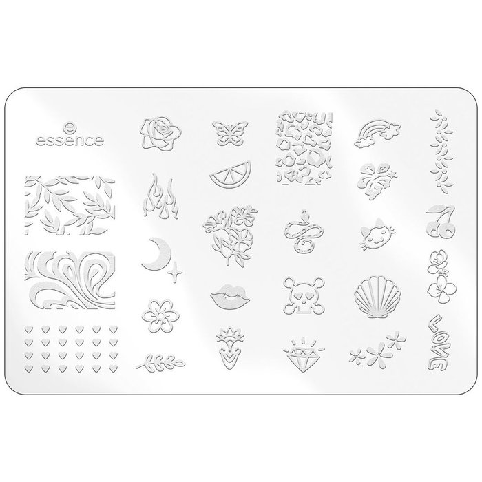 Essence - Coffret de plaques de stamping pour ongles Stampy Designs avec motifs variés - Accessoire manucure facile Essence - Coffret de plaques de stamping pour ongles Stampy Designs avec motifs variés - Accessoire manucure facile