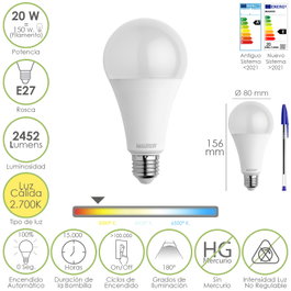 MAURER Ampoule LED Standard E27 20W Lumière Chaude