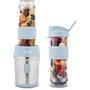 H.Koenig Mini Blender SMOO16 - 300 W, 570 mL, Bleu pastel, 2 gourdes incluses, Sans BPA, Corps en acier inoxydable