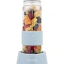 H.Koenig Mini Blender SMOO16 - 300 W, 570 mL, Bleu pastel, 2 gourdes incluses, Sans BPA, Corps en acier inoxydable