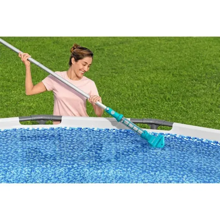 Bestway Aspirateur Electrique Rechargeable Aquasurge Sans Fil pour Piscine Jusqu'a 6.10 m de Diametre, Manche Telescopique