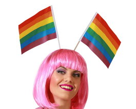 Atosa Serre-tête avec drapeaux multicolores pour événements de fierté et fêtes thématiques