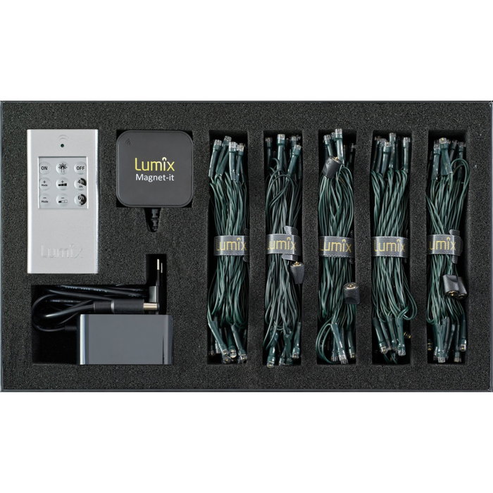 Krinner Lumix Magnet IT Starter Set - 125 LED Blanc Chaud Krinner Lumix Magnet IT Starter Set - 125 LED Blanc Chaud