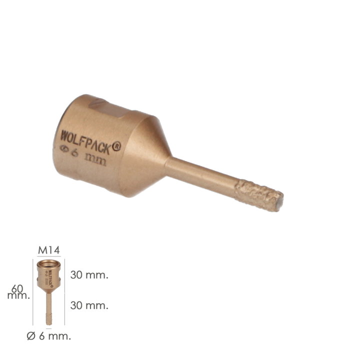 WOLFPACK LINEA PROFESIONAL Corona Diamante M14 Ø 6 mm