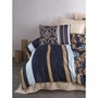BigBuy Home Parure de lit King Size 3 Pièces Bleu, Or et Blanc avec Impression 3D