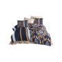 BigBuy Home Parure de lit King Size 3 Pièces Bleu, Or et Blanc avec Impression 3D