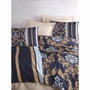 BigBuy Home Parure de lit King Size 3 Pièces Bleu, Or et Blanc avec Impression 3D