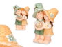 Ibergarden Figurine Solaire Couple 22.3 x 38 x 18 cm Poliresine Blanc Vert jaune (Set de 2)