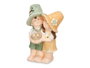 Ibergarden Figurine Solaire Couple 22.3 x 38 x 18 cm Poliresine Blanc Vert jaune (Set de 2)