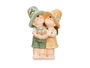Ibergarden Figurine Solaire Couple 22.3 x 38 x 18 cm Poliresine Blanc Vert jaune (Set de 2)